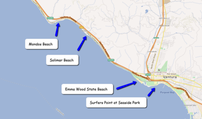 Ventura Beaches Map